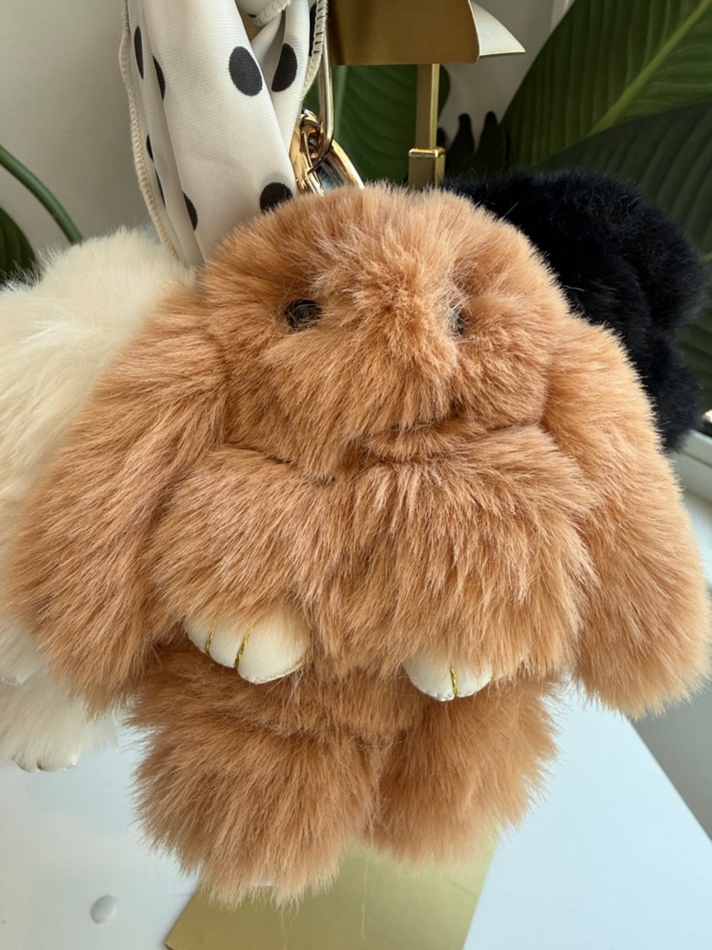 Fluffy Bunny Keychain Bag Charm - Picture 6 of 6